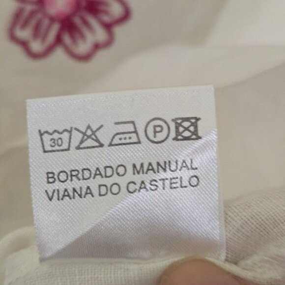 Isla Parente Stunning 100% Linen Embroidered Peasant Blouse Size XL - Picture 7 of 7